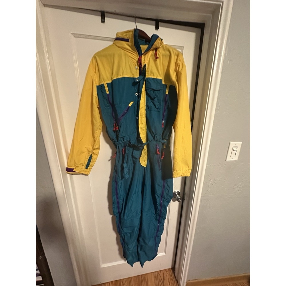 Vtg Sierra Designs Retro green and yellow Ski Jumper Womens Size Medium